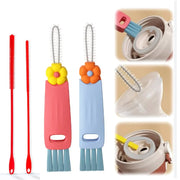 SAHJ!R 3-IN-1 CUP LID CLEANING BRUSHES AND SILICONE STRAW BRUSHES (4PCK)